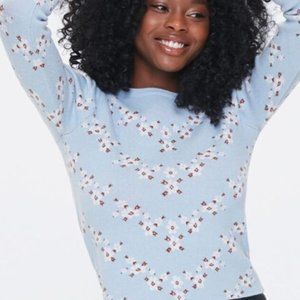 Floral Print Sweater